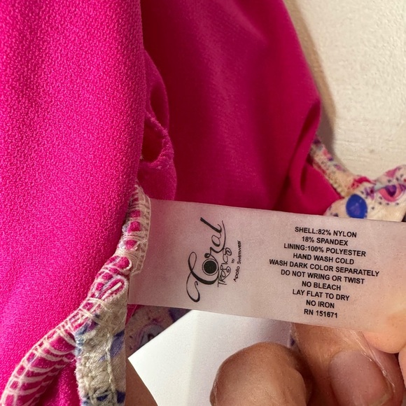 Coral by Apollo Swimwear One Piece Swimsuit sz S E1.2 - Picture 5 of 5